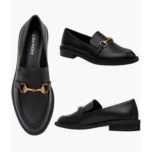 Lisa Vicky Womens Zany Loafers‎ Slip-On Shoes With Gold Accent, 10M